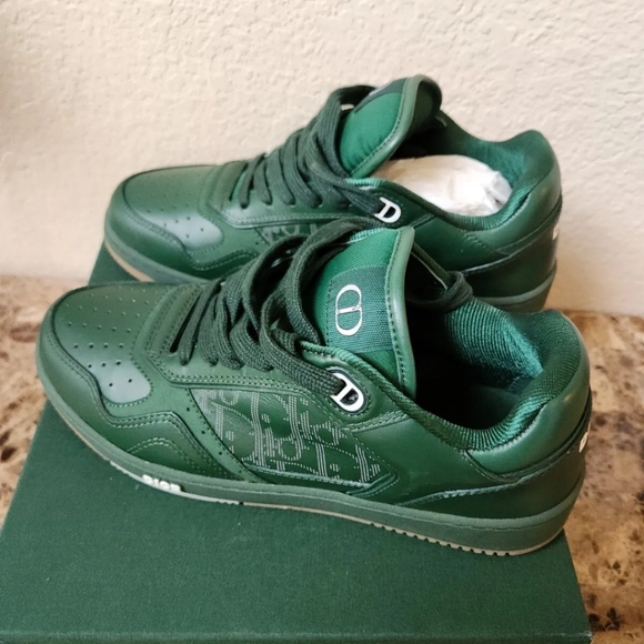 Dior mens world tour b27 size 40 green galaxy leather low top sneakers - Picture 3 of 8